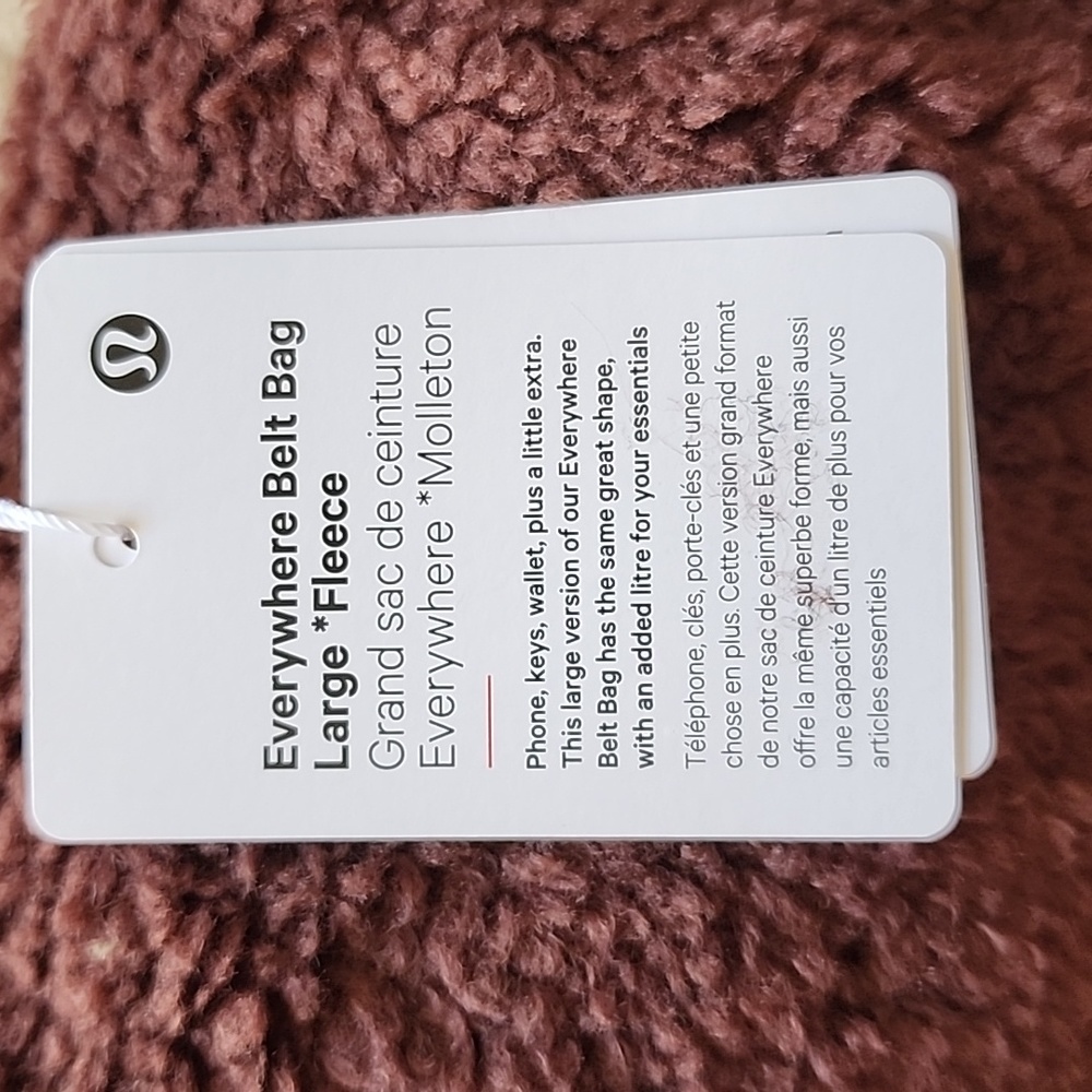 Lululemon Everywhere Belt Bag *Fleece in Brown Earth/Gold 2L NWT - Picture 5 of 7